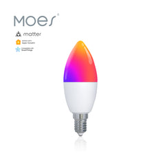 MOES Bombillo LED Vela E14 RGB+CW 6W