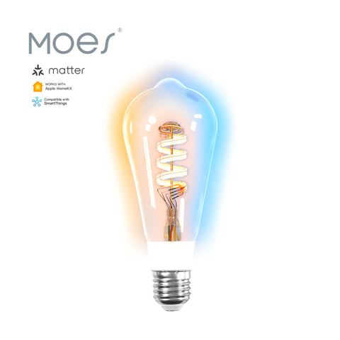 MOES Bombillo LED Vintage E27 RGB+CW 4.9W