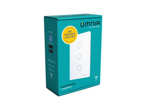 Smart Omnia Apagador Inteligente HÍBRIDO WiFi/RF 3 Vías (Blanco)