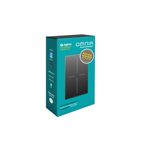 Smart Omnia Apagador GALAXY Zigbee 4 Vía (Grafito)